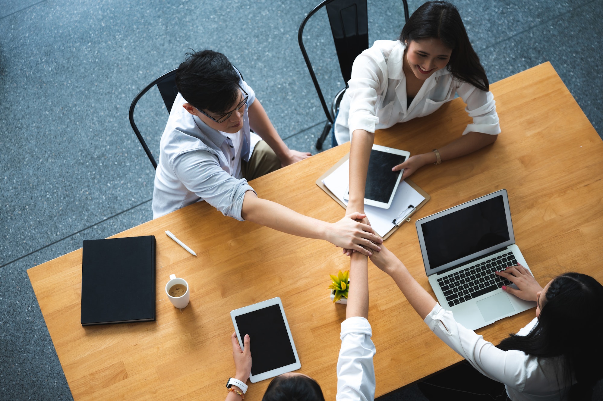 Group of freelance businessman and woman teamwork for the job discussion at the home office